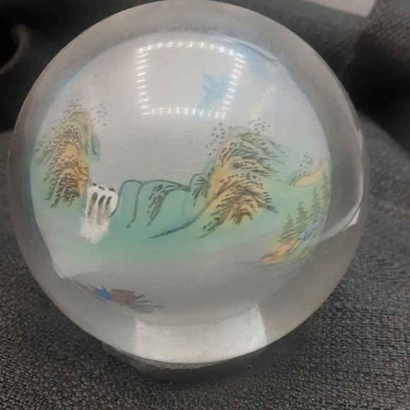 Vintage Other - Vintage Hand Painted Asian Paperweight Globe Sphere